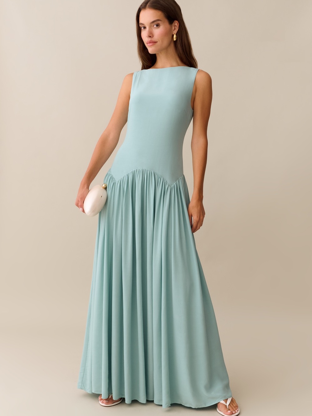 Sleeveless Mint Green Maxi Dress